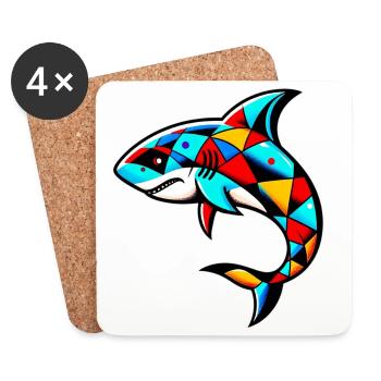 Harlequin shark - Coasters (set of 4) - white - Front