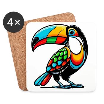 Harlequin toucan - Coasters (set of 4) - white - Front