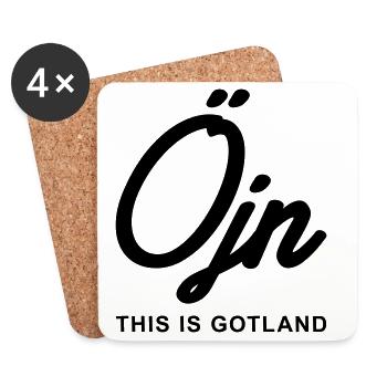 Das ist Gotland - Öjn - Untersetzer (4er-Set) - Weiß - Vorne