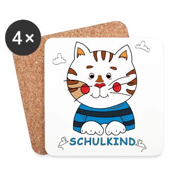 School enrolment for schoolchildren - Coasters (set of 4) - white - Front