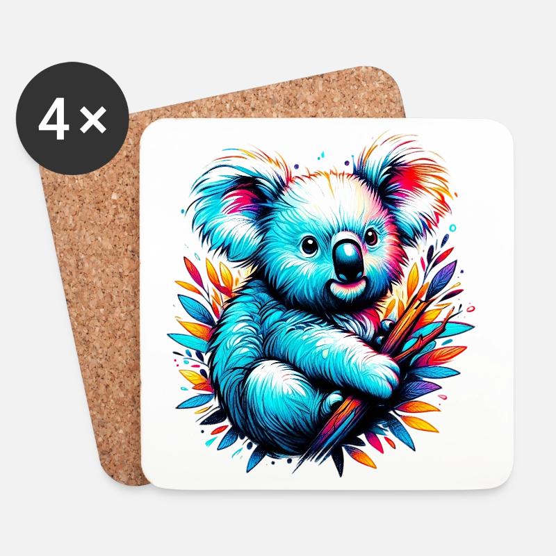 Koala - Untersetzer (4er-Set) - Weiß