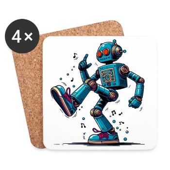 Extraterrestrial alien robot dances - Coasters (set of 4) - white - Front