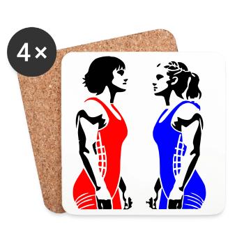 Lutte féminine - Dessous de verre (lot de 4) - blanc - Devant