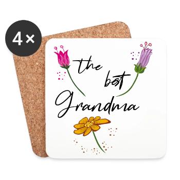the best Grandma, grandmother - Coasters (set of 4) - white - Front