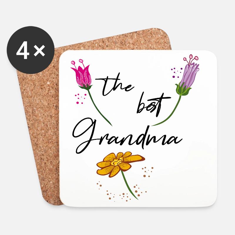 the best Grandma, Großmutter - Untersetzer (4er-Set) - Weiß