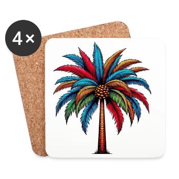 Palm tree - Coasters (set of 4) - white - Front