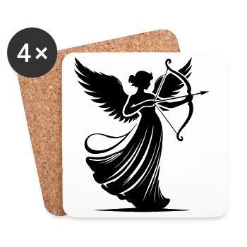 Ange classique tirant des flèches d’amour - Dessous de verre (lot de 4) - blanc - Devant