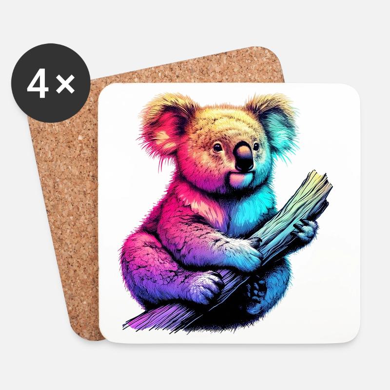 Koala - Untersetzer (4er-Set) - Weiß