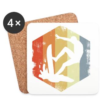 Vintage Surfing - Coasters (set of 4) - white - Front