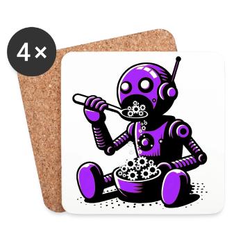 Martian Extraterrestrial Alien Robot - Coasters (set of 4) - white - Front