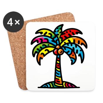 Palm tree - Coasters (set of 4) - white - Front