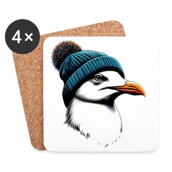 Mouette - Dessous de verre (lot de 4) - blanc - Devant