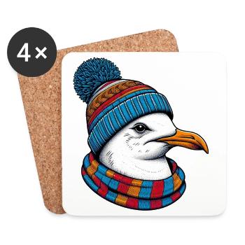 Mouette - Dessous de verre (lot de 4) - blanc - Devant