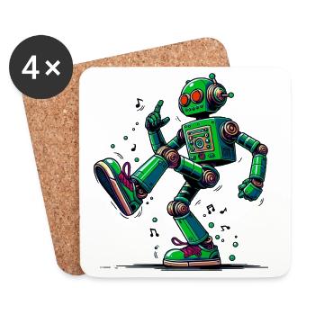 Extraterrestrial alien robot dances - Coasters (set of 4) - white - Front