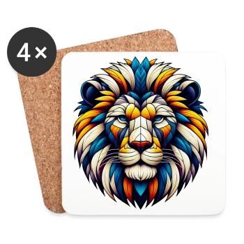 Lion - Coasters (set of 4) - white - Front