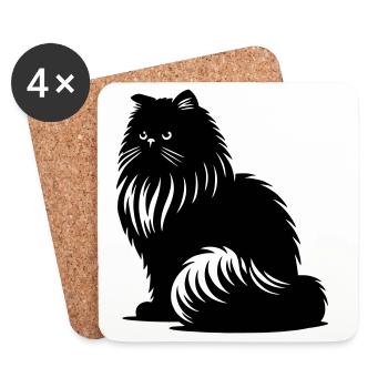Perserkatze - Perser - Untersetzer (4er-Set) - Weiß - Vorne