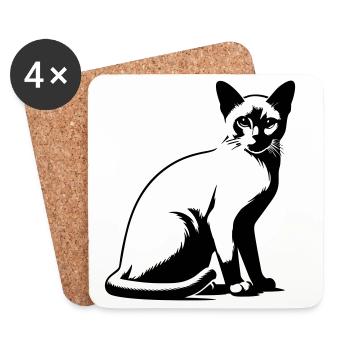 Burmese cat - Coasters (set of 4) - white - Front