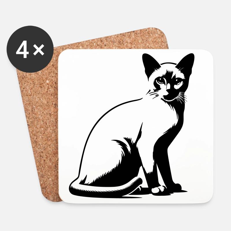 Burmakatze - Untersetzer (4er-Set) - Weiß