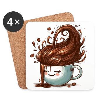 Good Mood Coffee Mug Gift - Coasters (set of 4) - white - Front