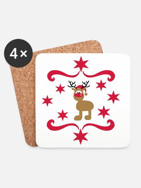 Lustige Geschenke zu Weihnachten - Untersetzer (4er-Set) - Weiß