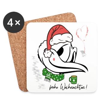 Merry Christmas - Coasters (set of 4) - white - Front