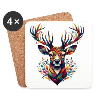 Deer - Coasters (set of 4) - white - Front