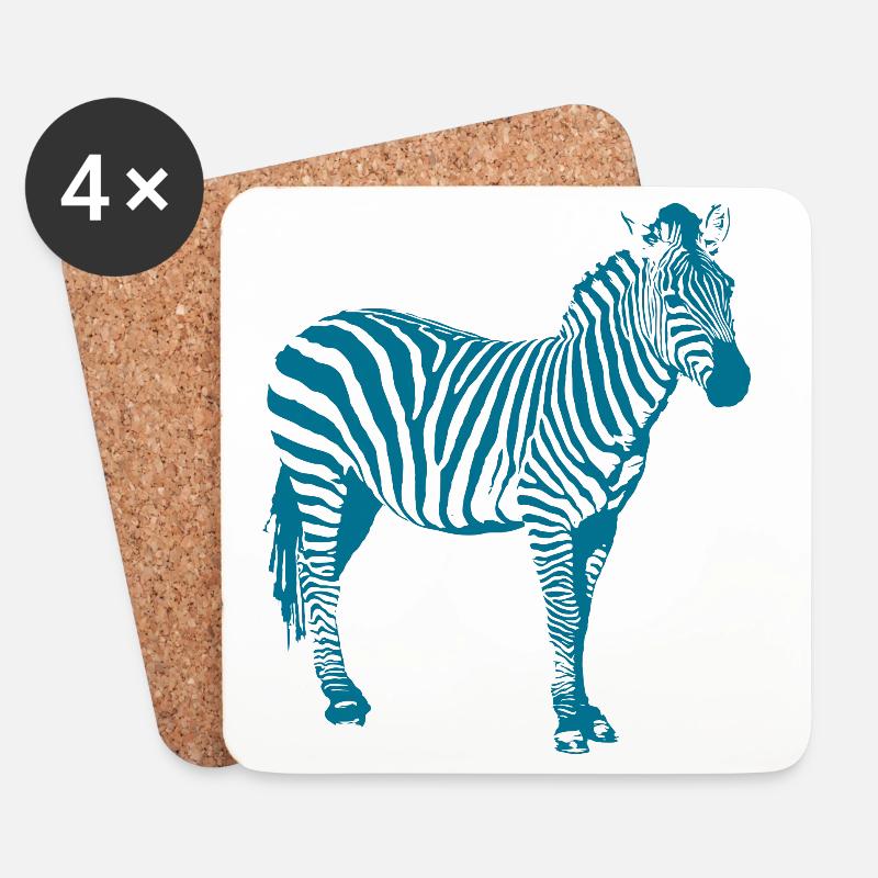 Zebra - Untersetzer (4er-Set) - Weiß