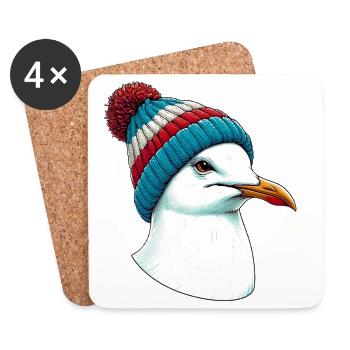 Mouette - Dessous de verre (lot de 4) - blanc - Devant