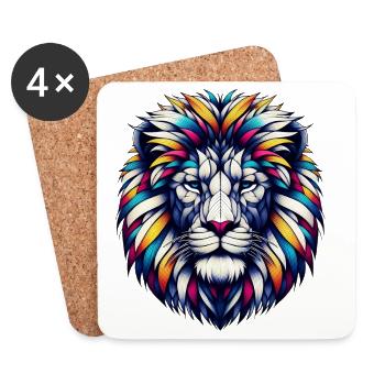 Lion - Coasters (set of 4) - white - Front