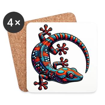 Gecko - Coasters (set of 4) - white - Front
