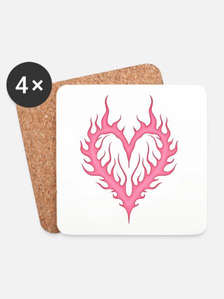 demon bby heart - Coasters (set of 4) - white