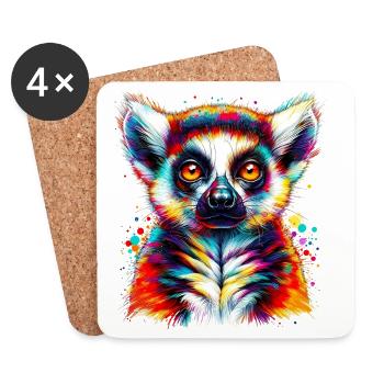 Lemur - Coasters (set of 4) - white - Front