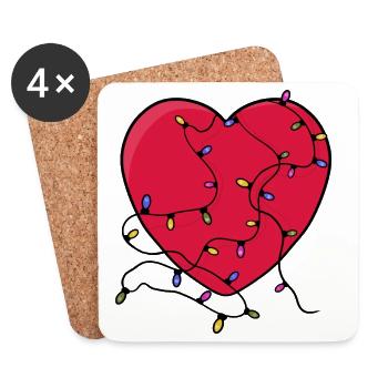 Lighted Heart - Coasters (set of 4) - white - Front