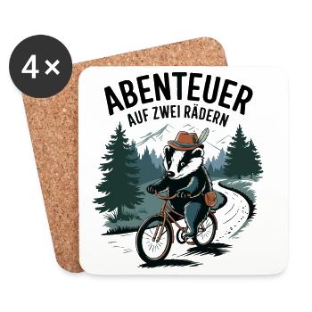 Abenteuer auf zwei Rädern - Untersetzer (4er-Set) - Weiß - Vorne