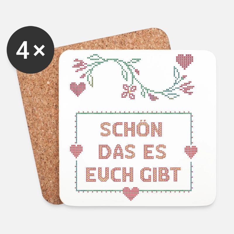 schön das es euch gibt, Ugly Christmas - Untersetzer (4er-Set) - Weiß