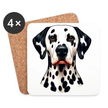 Dalmatian Dog - Coasters (set of 4) - white - Front