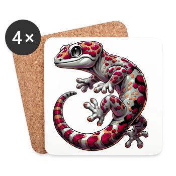 Gecko - Coasters (set of 4) - white - Front