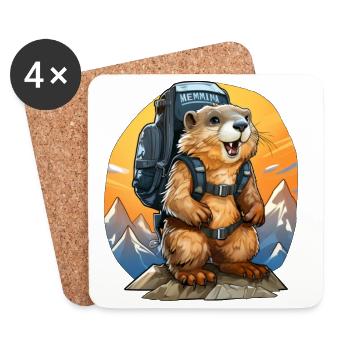 Marmottes Alpinistes / Randonnée Marmottes - Dessous de verre (lot de 4) - blanc - Devant