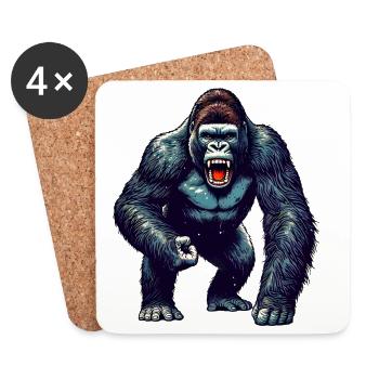 Gorilla - Untersetzer (4er-Set) - Weiß - Vorne