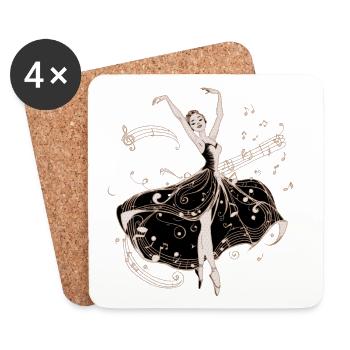 La danseuse de la nuit. - Dessous de verre (lot de 4) - blanc - Devant