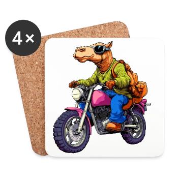 Camel Motorcycle - Coasters (set of 4) - white - Front