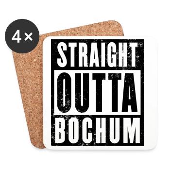 Straight outta Bochum Ruhrpott Ruhrgebiet - Untersetzer (4er-Set) - Weiß - Vorne