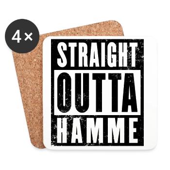 Straight outta Bochum Hamme Ruhrpott Ruhrgebiet - Untersetzer (4er-Set) - Weiß - Vorne