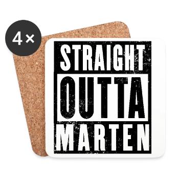 Marten, Dortmund Stadtteil, Ruhrgebiet, Ruhrpott, - Untersetzer (4er-Set) - Weiß - Vorne