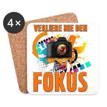 Verliere nie den Fokus - Untersetzer (4er-Set) - Weiß - Vorne