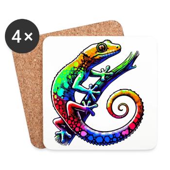Gecko - Untersetzer (4er-Set) - Weiß - Vorne