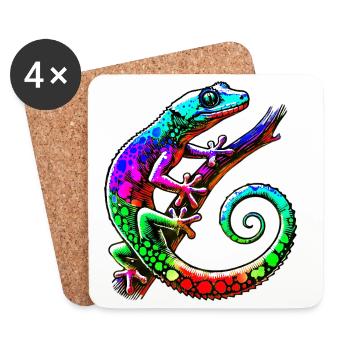 Gecko - Untersetzer (4er-Set) - Weiß - Vorne