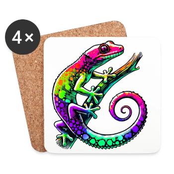 Gecko - Untersetzer (4er-Set) - Weiß - Vorne