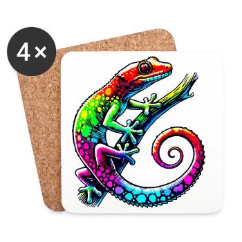 Gecko - Untersetzer (4er-Set) - Weiß - Vorne