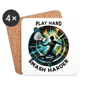 Play Hard, Smash Harder - Coasters (set of 4) - white - Front
